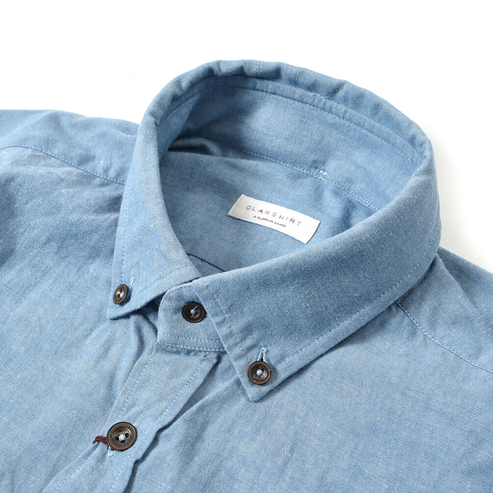 在庫あり 即納 グランシャツ Glanshirt シャツ ボタンダウン 長袖 春夏 メンズ コットン 100 ブルー イタリア ブランド サイズ M 格安即決 Www Aquabikespa Com