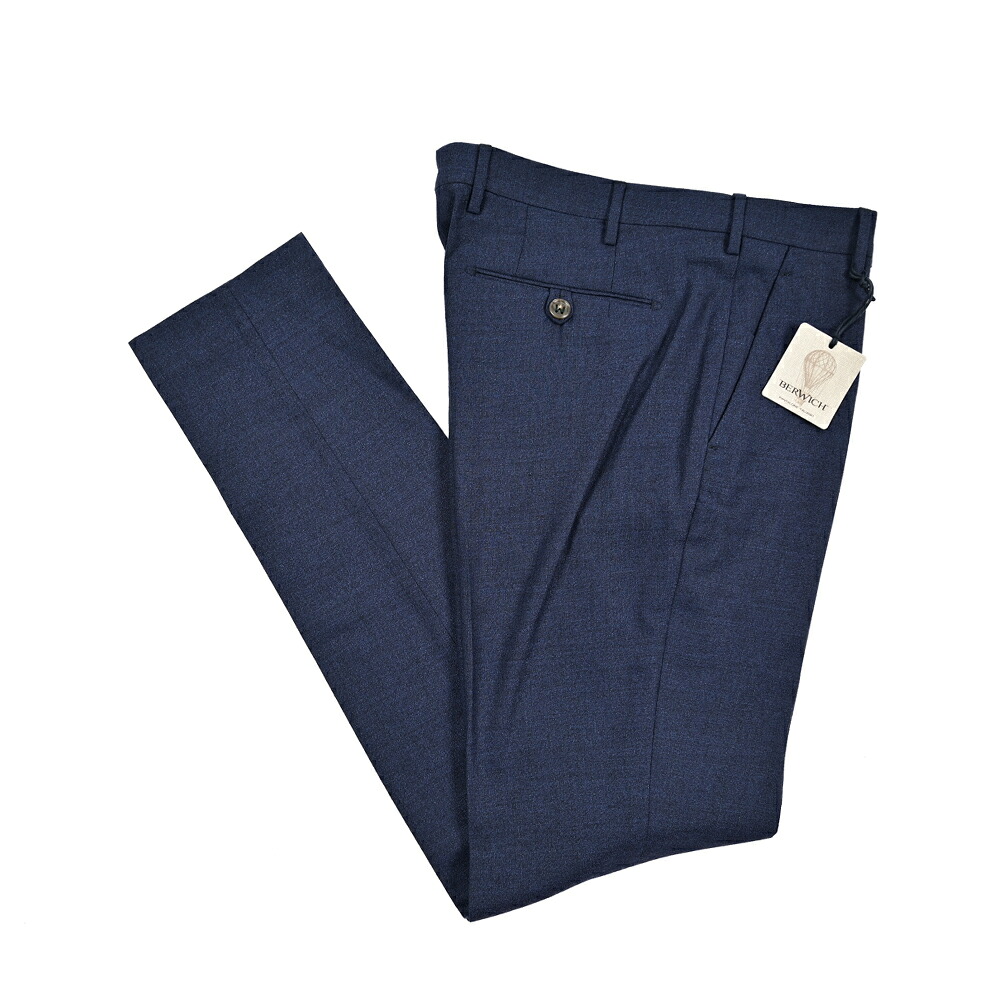 【SALE】【半額以下】 ベルウィッチ BERWICH MORELLO モレロ 麻混 サマーウールスラックス ノータック パンツ 春夏 メンズ ヴァージンウール コットン リネン ネイビー イタリア ブランド MADE IN ITALY