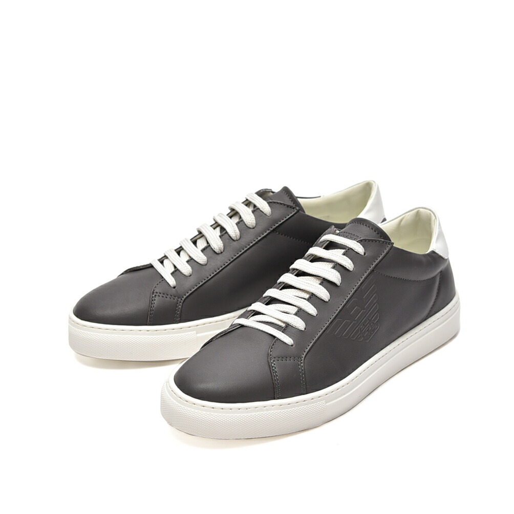 EMPORIO ARMANI グレー レザー スニーカー 26センチ 楽天市場】【新春初売り】 エンポリオアルマーニ EMPORIO ARMANI