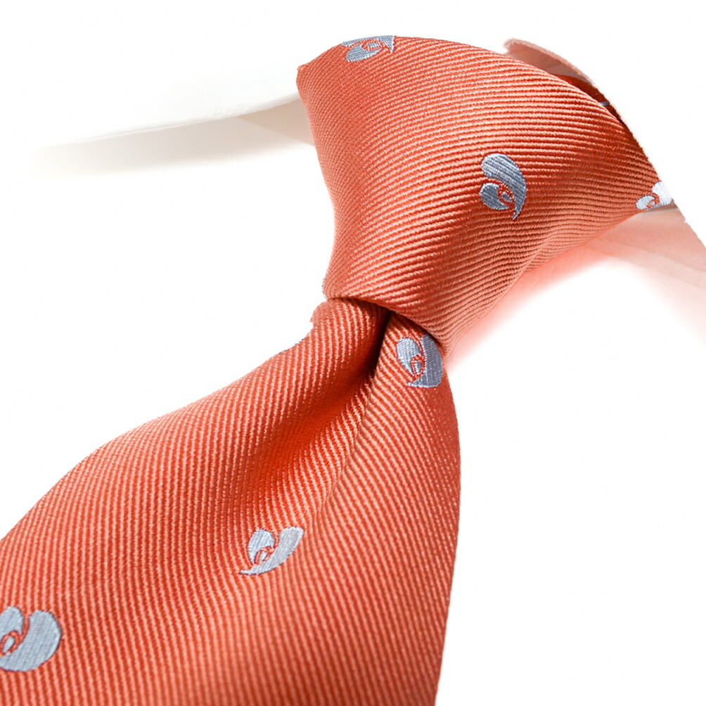 春のコレクション 【SALE】レコパン Les Copains ネクタイ メンズ シルク 100％ 総柄 オレンジ MADE IN ITALY  イタリア ブランド ビジネス ギフト プレゼント 父の日 今ダケ送料無料 -www.livinginmalta.com