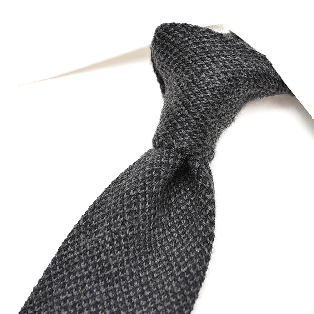 【SALE】【P20倍】 バルバ BARBA ネクタイ ニットタイ メンズ シルク カシミヤ ダークグレー イタリア ブランド MADE IN ITALY ビジネス ギフト プレゼント ラッピング無料