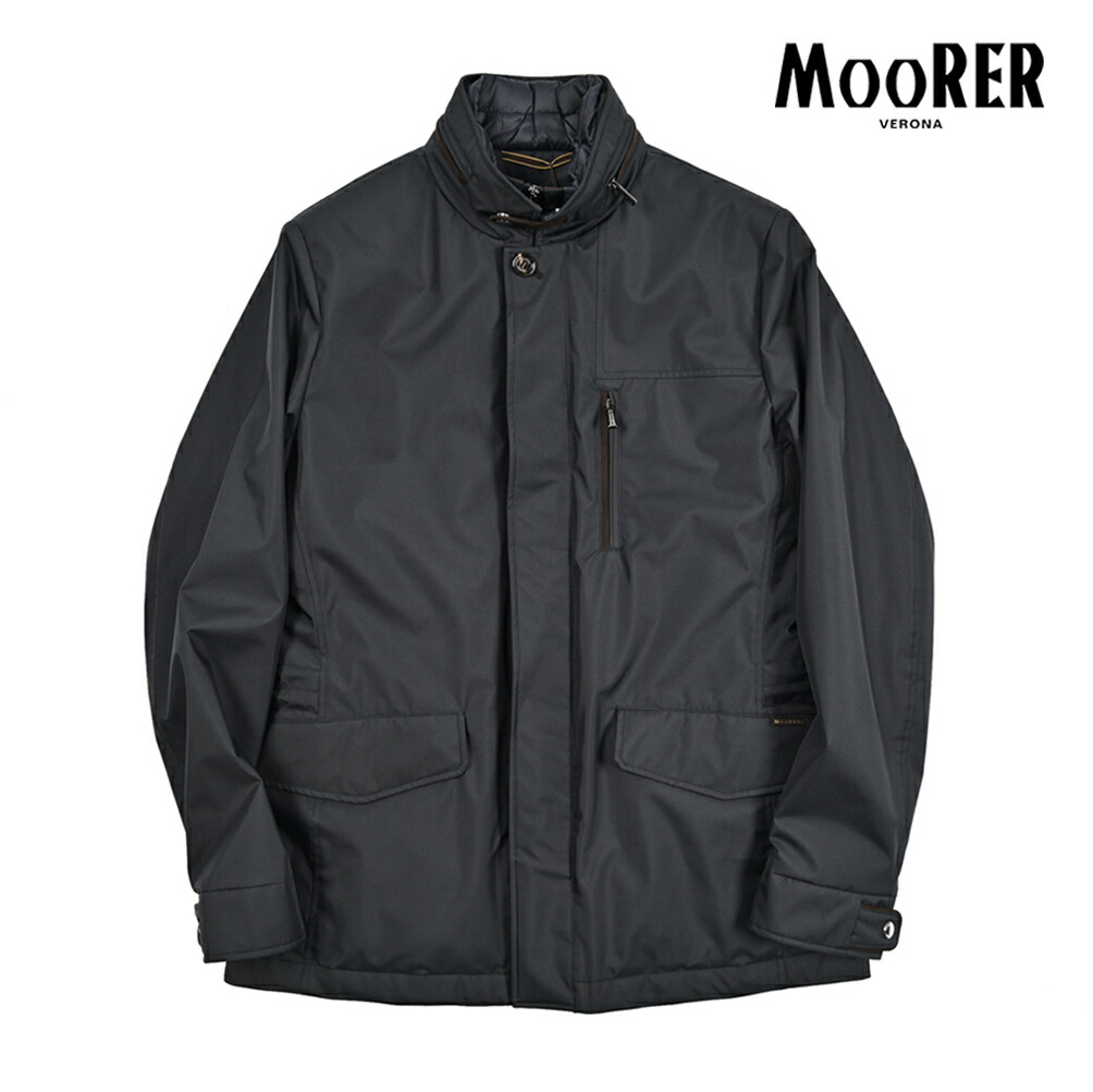 【SUMMER SALE】 ムーレー MOORER FORD-GF ライトダウンジャケット スタンドカラーコート フード内蔵 春秋 3シーズン メンズ ライトアウター ACQUA PROOF 防水透湿 ポリアミド 100% ネイビー イタリア ブランド MADE IN ITALY |ガルダローバミラノ