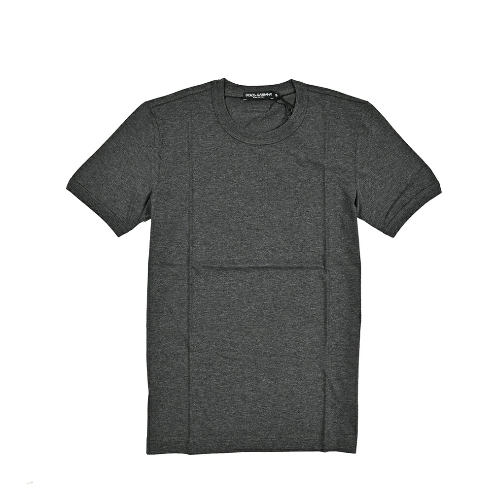 【SALE】 ドルチェ＆ガッバーナ DOLCE & GABBANA Tシャツ クルーネック 長袖 春夏 メンズ ロゴプレート コットン 100% チャコールグレー イタリア ブランド MADE IN ITALY ｜ガルダローバミラノ