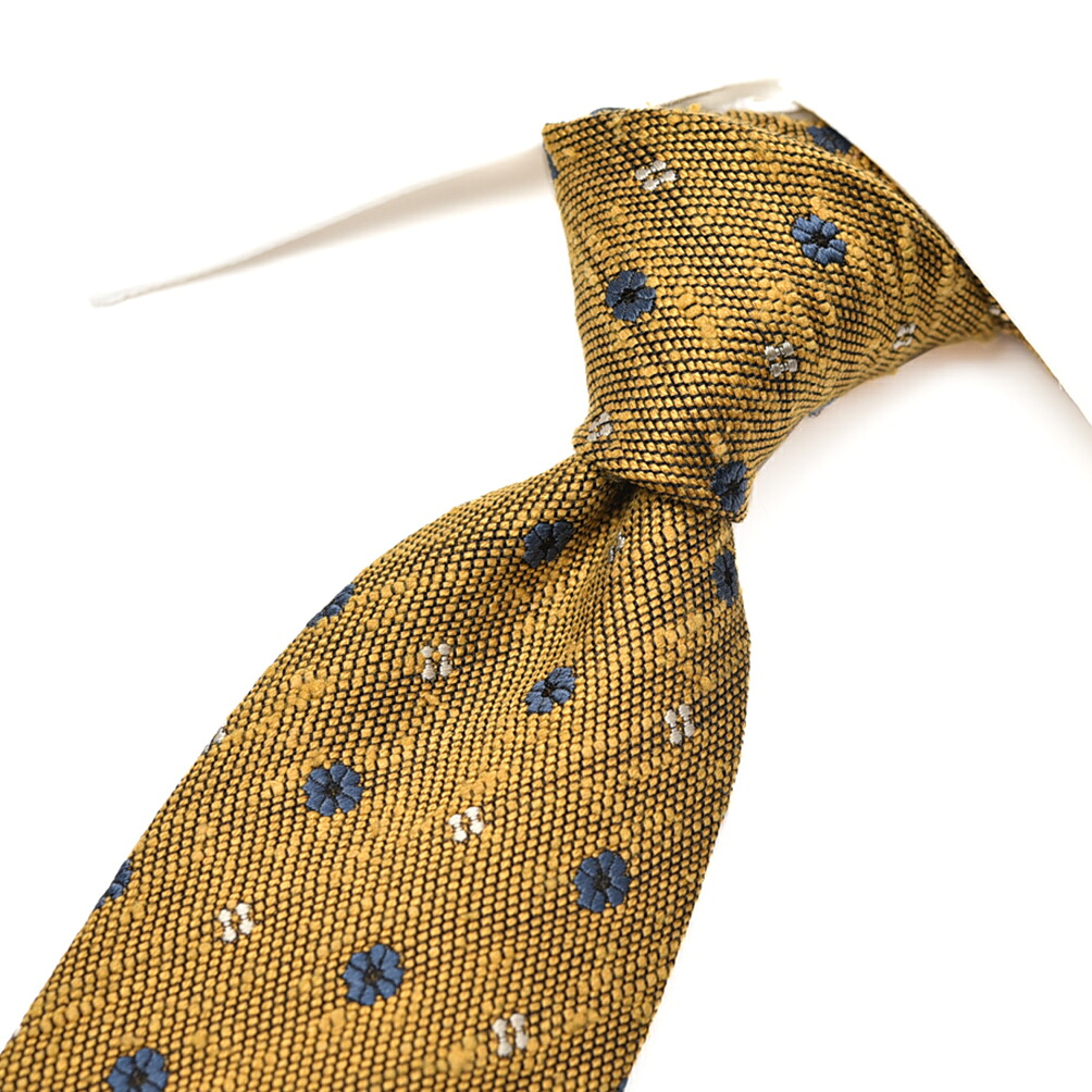【SALE】【半額以下】【P10倍】 バルバ BARBA ネクタイ セッテピエゲ メンズ シルク 100% 小紋柄 イエロー イタリア ブランド HAND MADE IN ITALY ビジネス ギフト プレゼント ラッピング無料