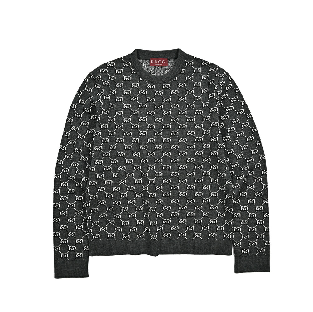 希少　GUCCI ニットセーター　ウール　gg柄　現行モデル　秋冬　Lサイズ 楽天市場】グッチ GUCCI ニットセーター クルーネック ローゲージ 長袖