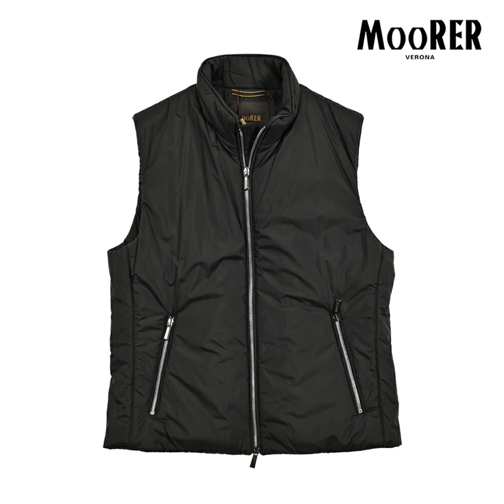 【極上美品】MOORER ムーレー OLIVER-OP ダウンベスト ブラック OLIVER-KN（DARKBLU）：イタリアで生まれた、ラグジュアリ
