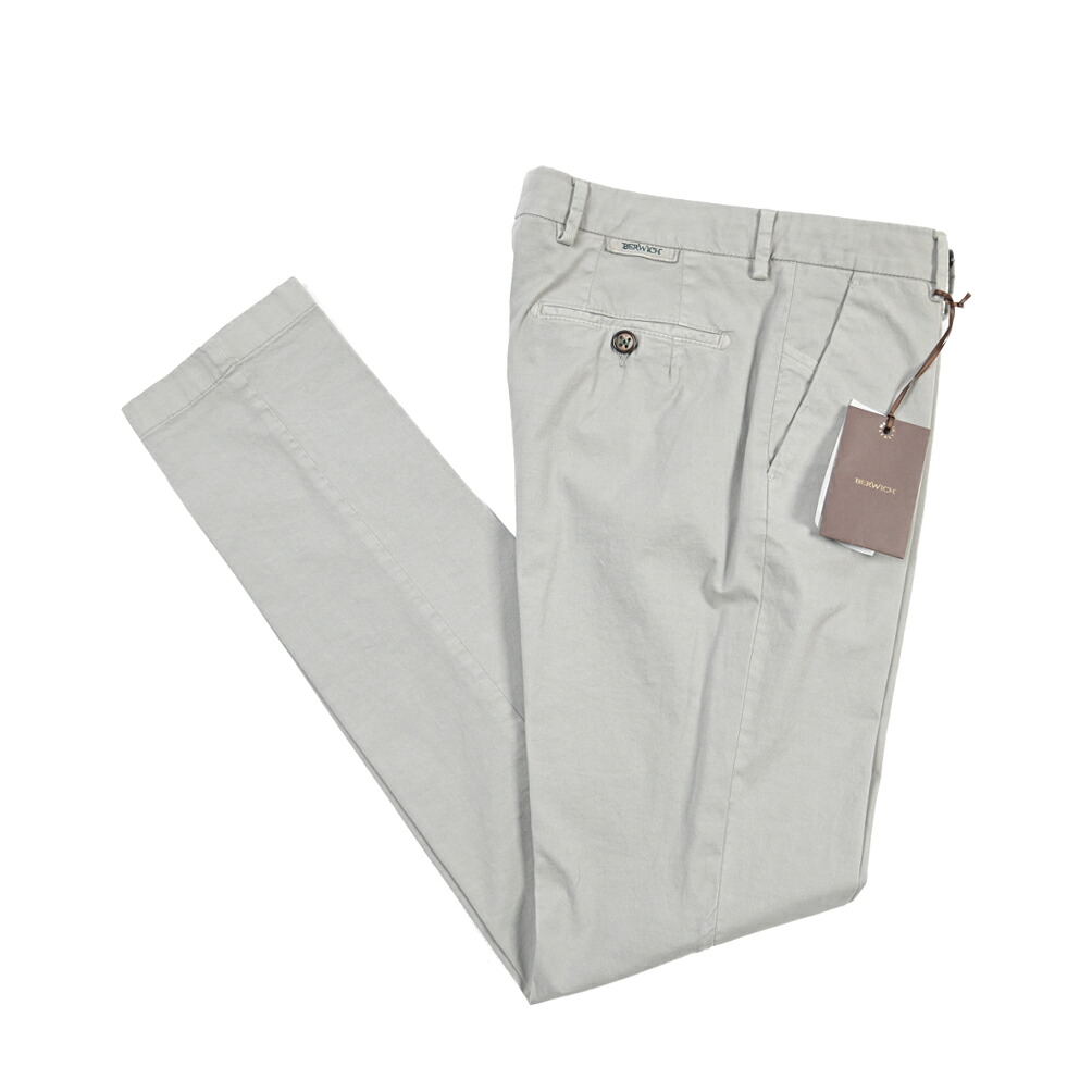 【SUMMER SALE】【半額以下】 ベルウィッチ BERWICH MORELLO-GD モレロ コットンスラックス ノータック チノ パンツ 春夏 メンズ コットン ストレッチ グレー イタリア ブランド MADE IN ITALY |ガルダローバミラノ