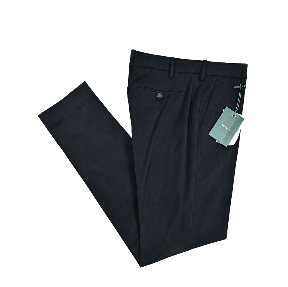 【SALE】【半額以下】 ベルウィッチ BERWICH MORELLO モレロ コットンスラックス ノータック パンツ 秋冬 メンズ コットン ストレッチ ネイビー イタリア ブランド MADE IN ITALY