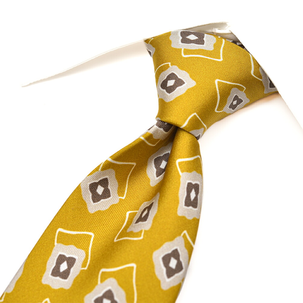 【SALE】【半額以下】【P10倍】 バルバ BARBA ネクタイ セッテピエゲ メンズ シルク 100% 総柄 イエロー イタリア ブランド HAND MADE IN ITALY ビジネス ギフト プレゼント ラッピング無料