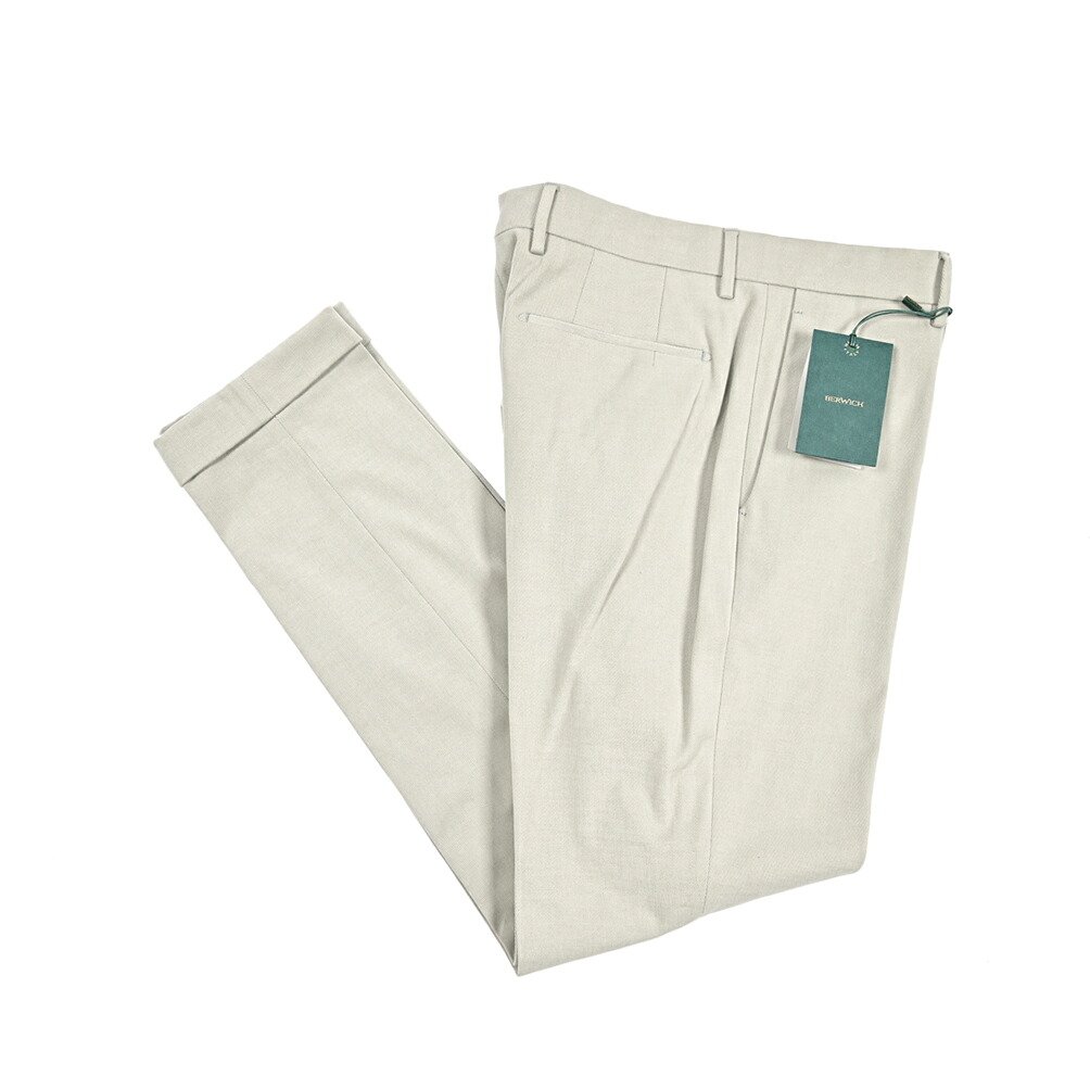 【SALE】【半額以下】 ベルウィッチ BERWICH YRETRO LONG レトロ スラックス ノータック チノパンツ 秋冬 メンズ コットンストレッチ グレー イタリア ブランド MADE IN ITALY