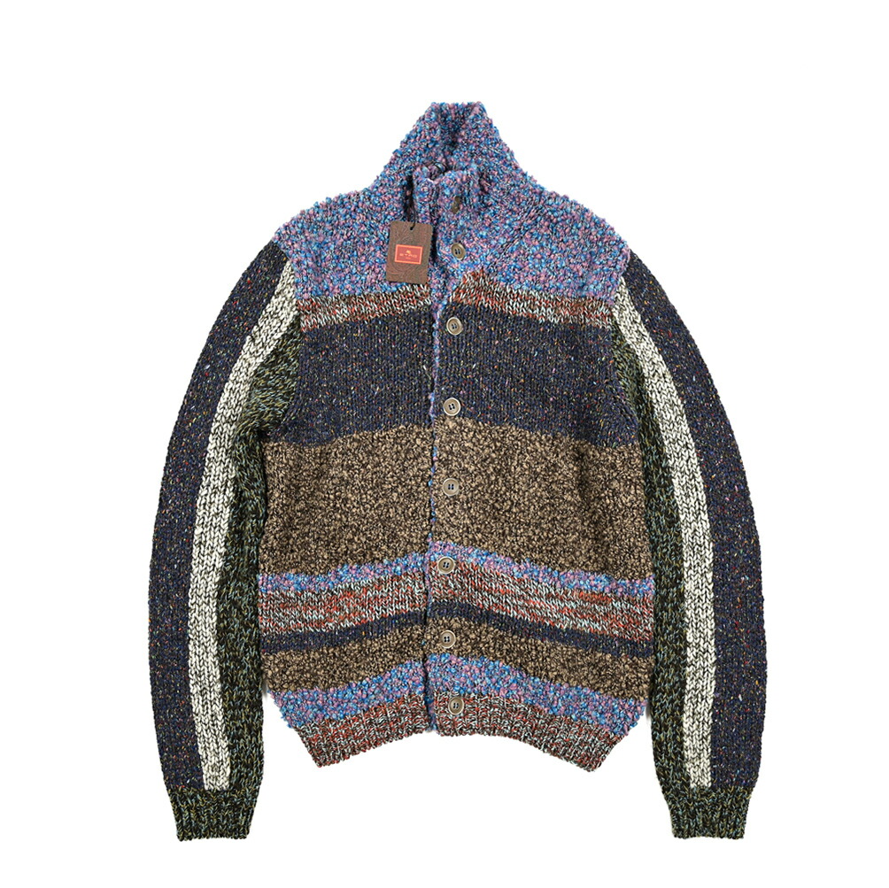 楽天市場】エトロ ETRO ニットジャケット スタンドカラーブルゾン