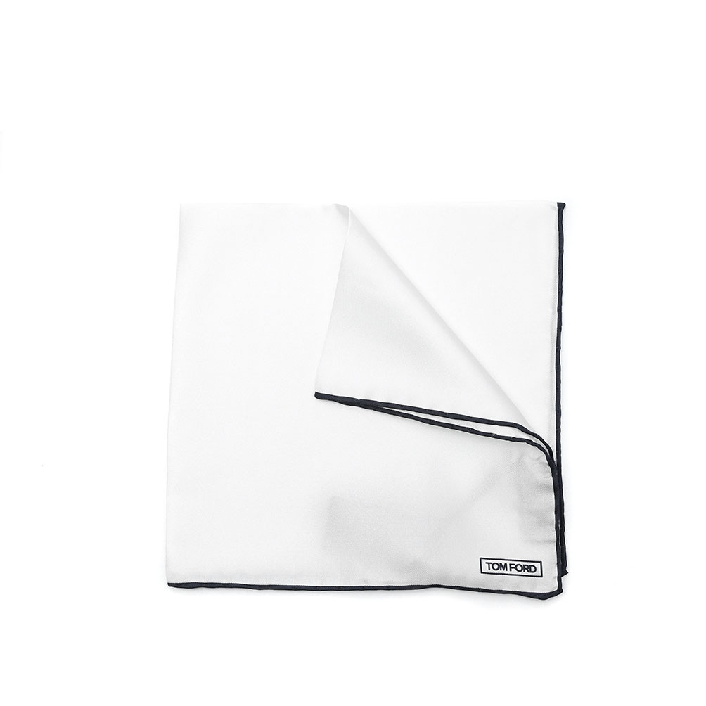 【SUMMER SALE】【P20倍】 トムフォード TOM FORD ポケットチーフ メンズ シルク 100% ホワイト イタリア ブランド MADE IN ITALY フォーマル パーティー 結婚式 ギフト プレゼント |ガルダローバミラノ