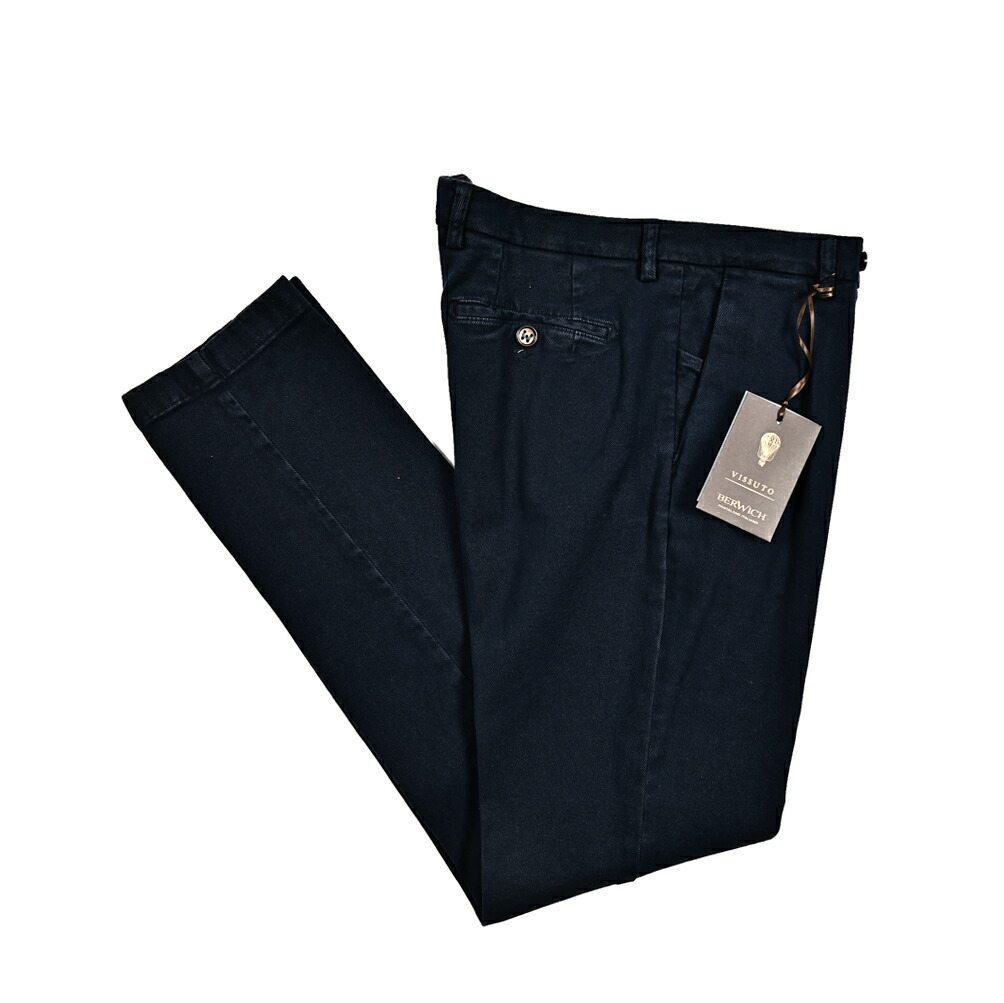 BERWICH◇Made In Italy◇48◇ネイビー スリム パンツ