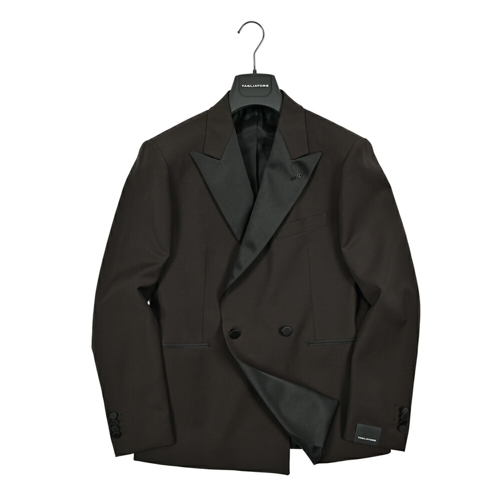 【SALE】【半額以下】 タリアトーレ TAGLIATORE KFBRMARLY マーリー タキシードジャケット 2Bダブル ピークドラペル ストレッチ オールシーズン メンズ ヴァージンウール ダークブラウン イタリア ブランド MADE IN ITALY