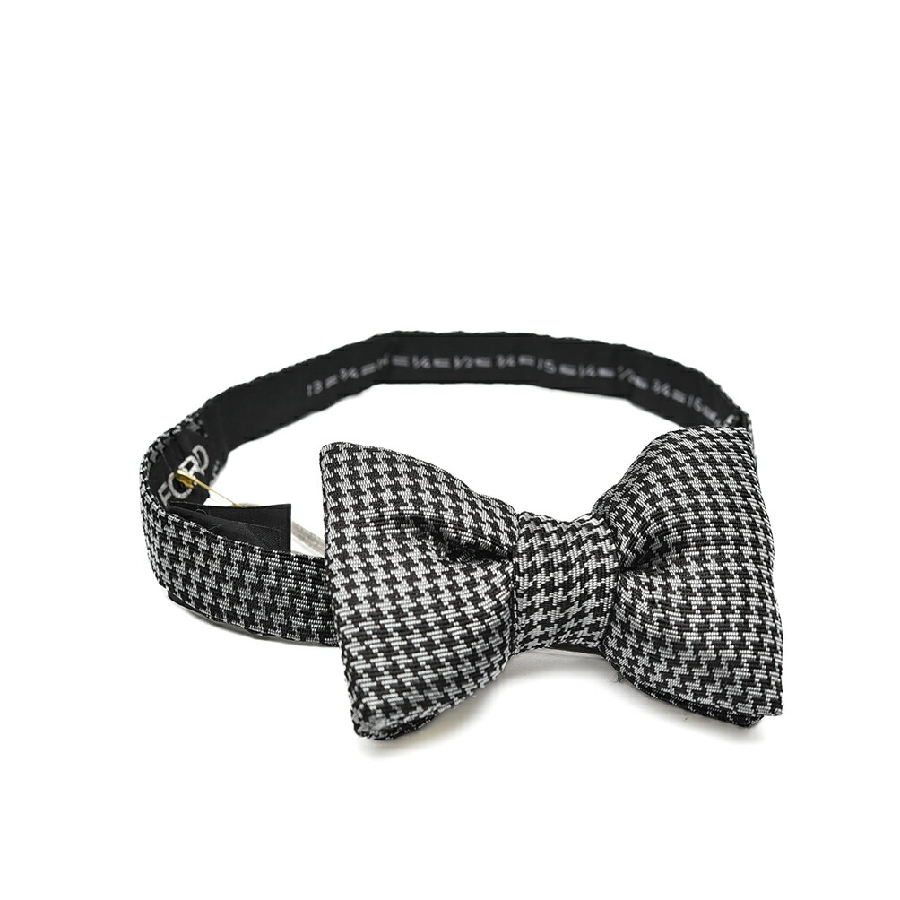 トムフォード TOM FORD パピヨン 蝶ネクタイ ボウタイ メンズ シルク アセテート 千鳥格子 ハウンドトゥース ブラック ホワイト イタリア ブランド MADE IN ITALY フォーマル パーティー 結婚式 ギフト プレゼント