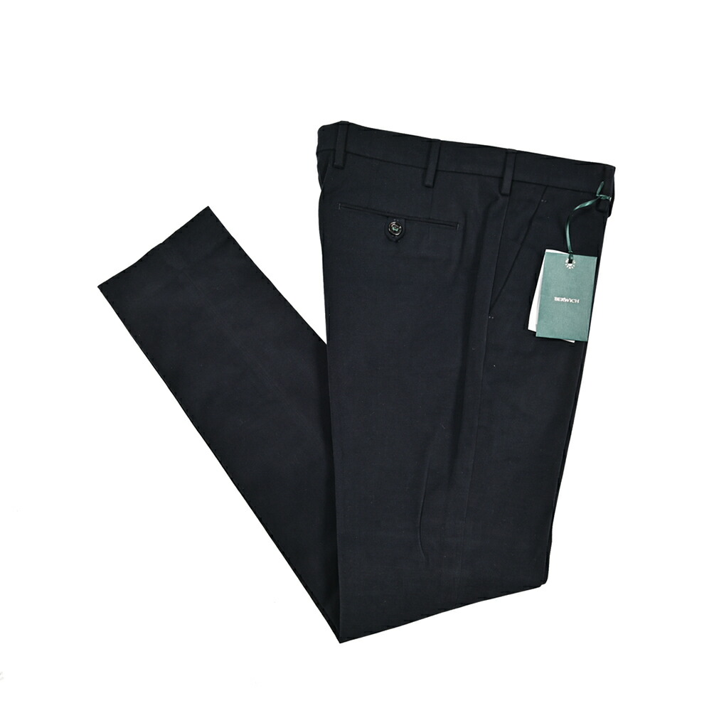 【SALE】【半額以下】 ベルウィッチ BERWICH MORELLO モレロ スラックス ノータック パンツ 秋冬 メンズ コットンストレッチ ネイビー イタリア ブランド MADE IN ITALY