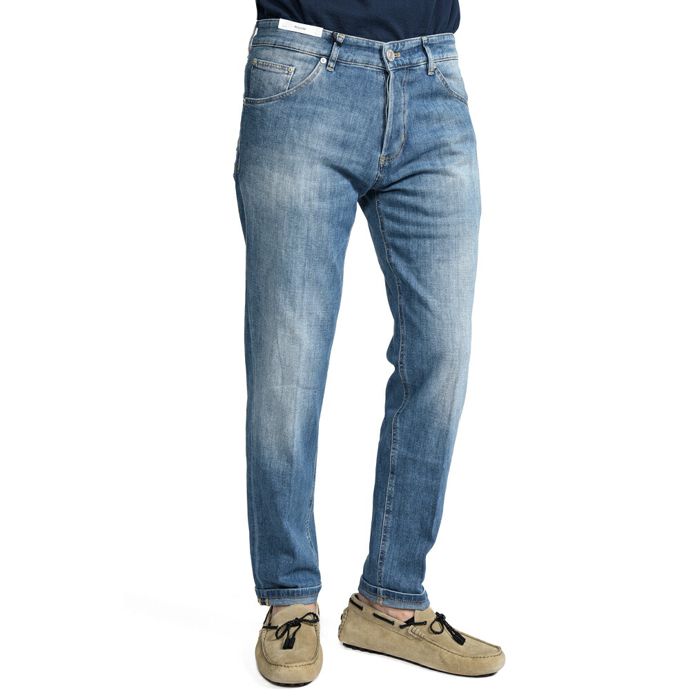 【春夏先行セール】 ピーティートリノ デニム PT TORINO DENIM REGGAE レゲエ TAPERED テーパード デニムジーンズ 5ポケット パンツ メンズ コットン ストレッチ ライトブルー イタリア ブランド PT05