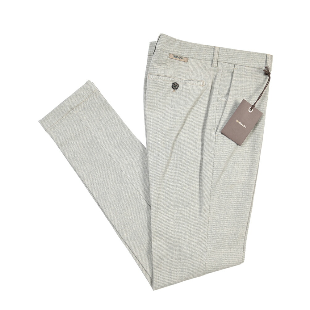 【SUMMER SALE】【半額以下】 ベルウィッチ BERWICH MORELLO-GD モレロ コットンスラックス ノータック チノ パンツ 春夏 メンズ SLIM FIT スリムフィット コットン リヨセル ストレッチ 総柄 グレー イタリア ブランド MADE IN ITALY ｜ガルダローバミラノ 14,025円