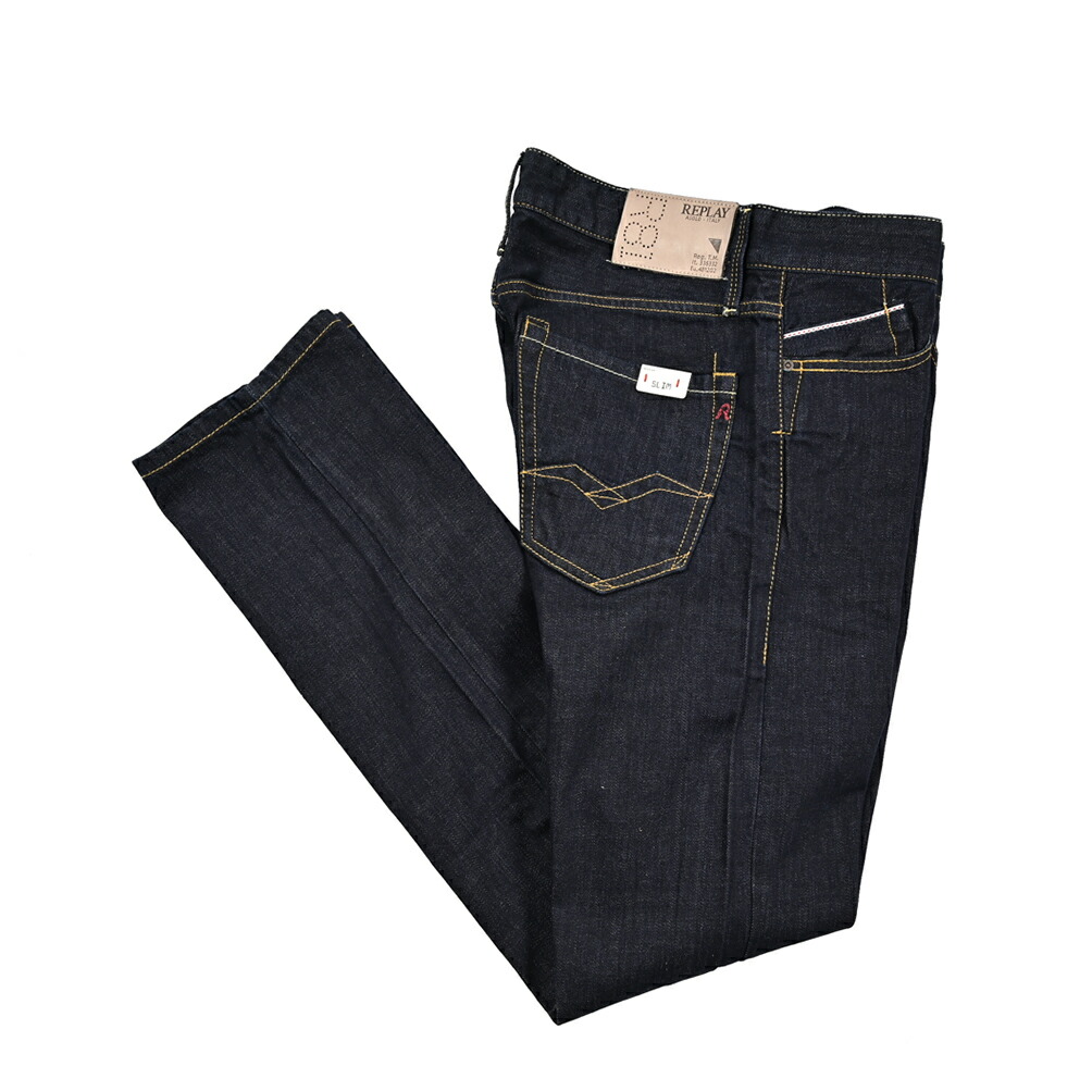 【クリアランス】【半額以下】 リプレイ REPLAY WAITOM ワイトム デニムジーンズ パンツ メンズ REGULAR SLIM FIT レギュラースリムフィット コットン 100% ネイビー イタリア ブランド M983