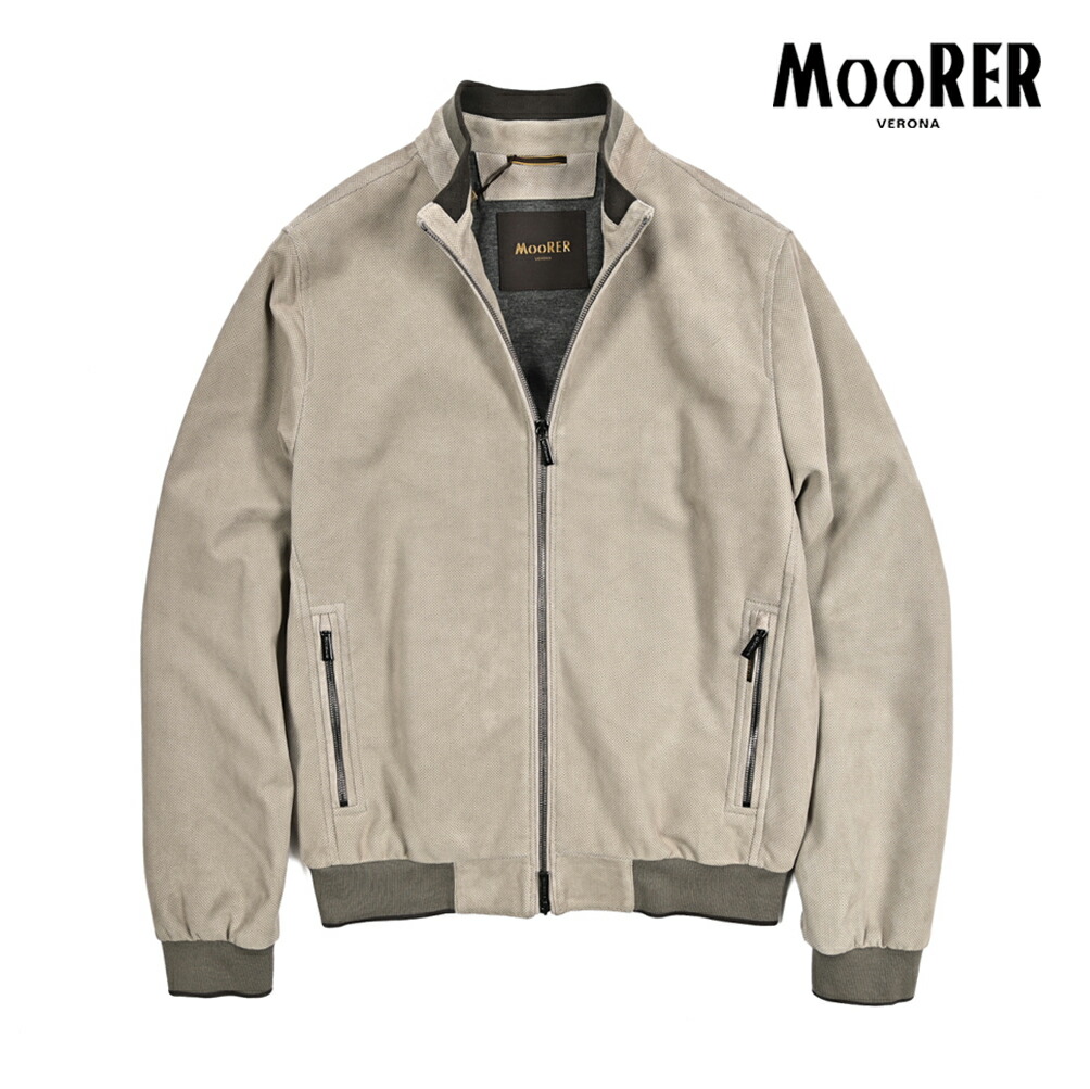 【P10倍】 ムーレー MOORER 【2026年 春夏新作】 CELLINI-URP スエード レザージャケット MA-1 ボンバージャケット パンチングレザー ブルゾン 春夏 メンズ アウター ラムレザー 100% グレージュ イタリア ブランド MADE IN ITALY 301,950円