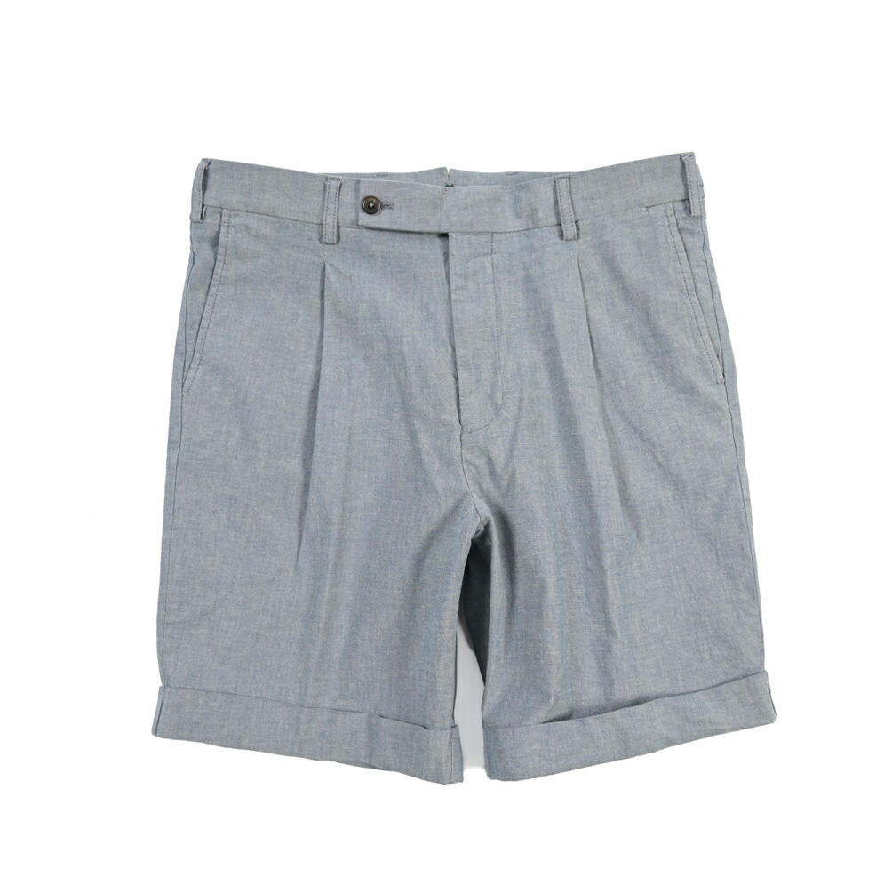 【SUMMER SALE】【40％OFF】 ベルウィッチ BERWICH BERMUDA 1P-GD バミューダ ショーツ ワンタック ハーフパンツ ショートパンツ 春夏 メンズ コットン ストレッチ ブルー イタリア ブランド MADE IN ITALY ｜ガルダローバミラノ