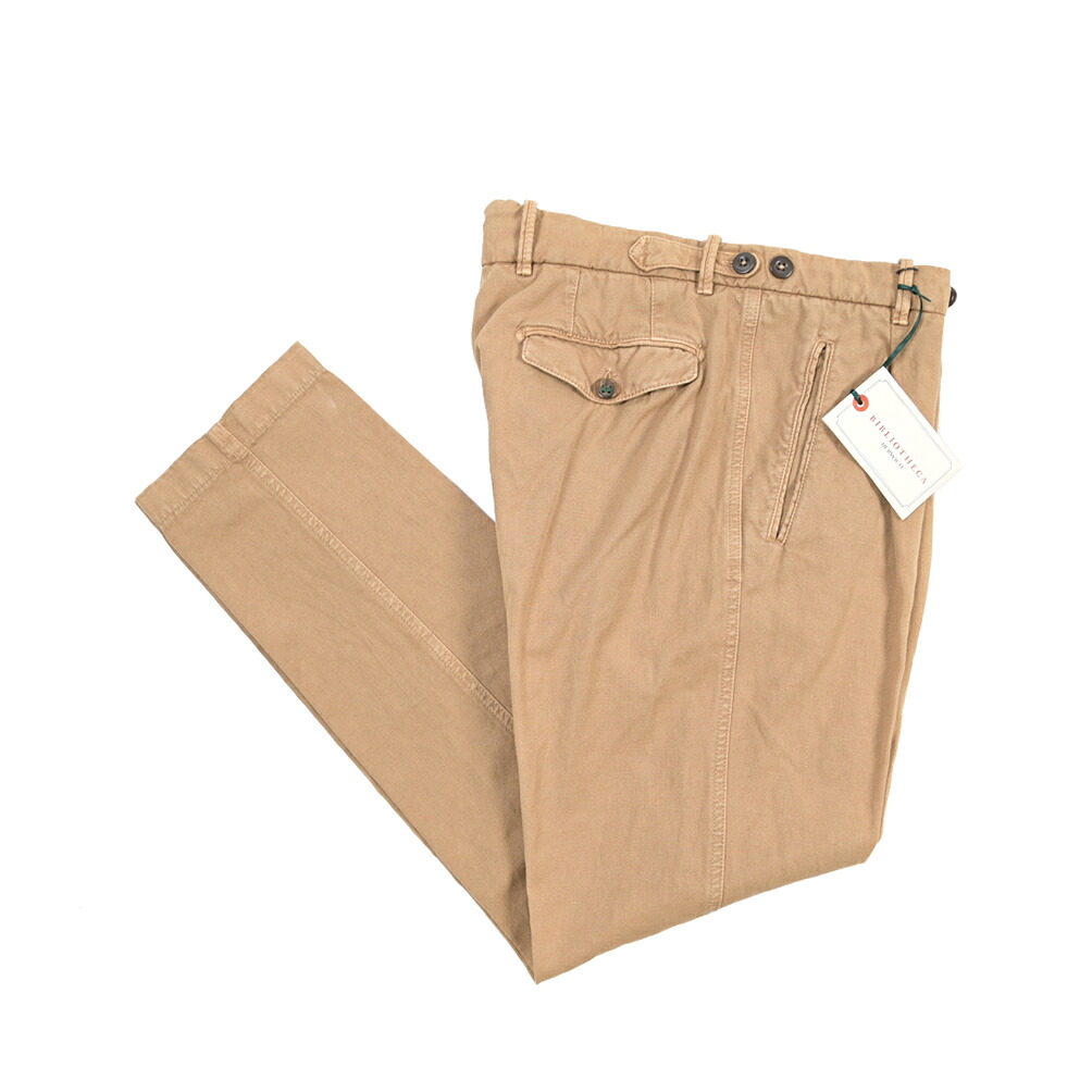 【SUMMER SALE】【半額以下】 ベルウィッチ BERWICH THECA 1P テカ 麻混スラックス ワンタック チノ パンツ 春夏 メンズ コットン リネン ベージュ イタリア ブランド MADE IN ITALY |ガルダローバミラノ