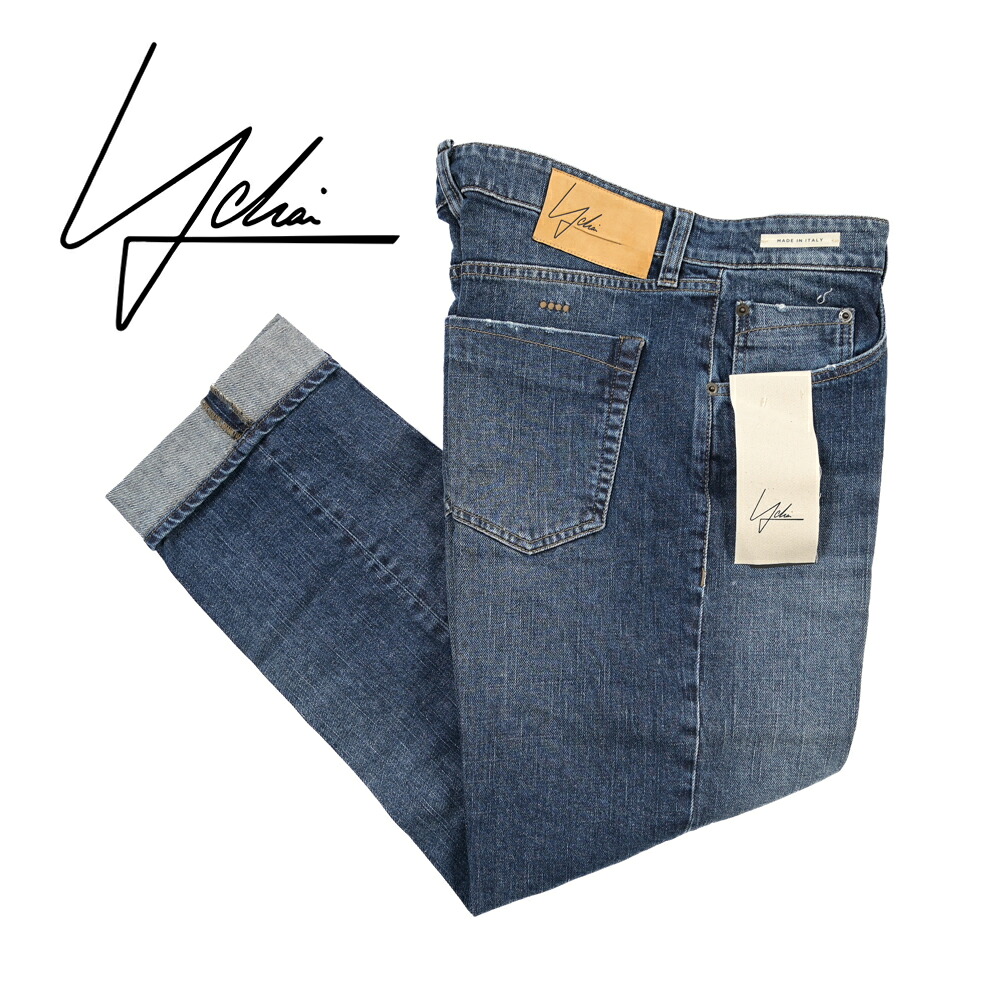 【SUMMER SALE】【30％OFF】 イカイ YCHAI ROBUSTO ロブスト デニムジーンズ 5ポケット パンツ メンズ TAPERED FIT テーパードフィット コットン ストレッチ ブルー イタリア ブランド MADE IN ITALY ｜ガルダローバミラノ