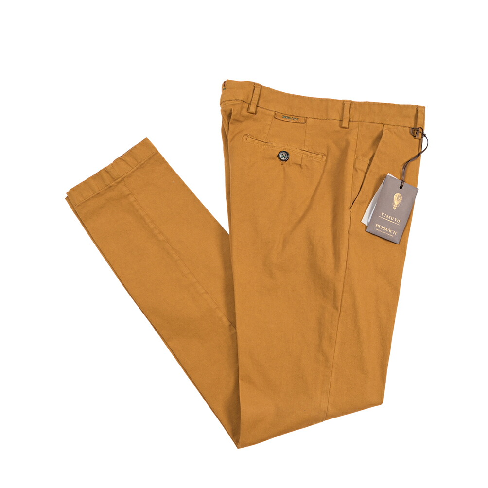 【SUMMER SALE】【半額以下】 ベルウィッチ BERWICH MORELLO-GD モレロ コットンスラックス ノータック チノ パンツ 春夏 メンズ コットン リヨセル ストレッチ ブラウン イタリア ブランド MADE IN ITALY |ガルダローバミラノ