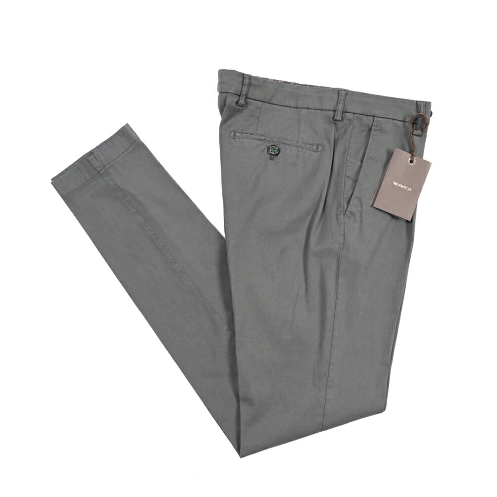【SUMMER SALE】【半額以下】 ベルウィッチ BERWICH MORELLO 1P-GD モレロ コットンスラックス ワンタック チノ パンツ 春夏 メンズ リヨセル コットン ストレッチ グレー イタリア ブランド MADE IN ITALY |ガルダローバミラノ