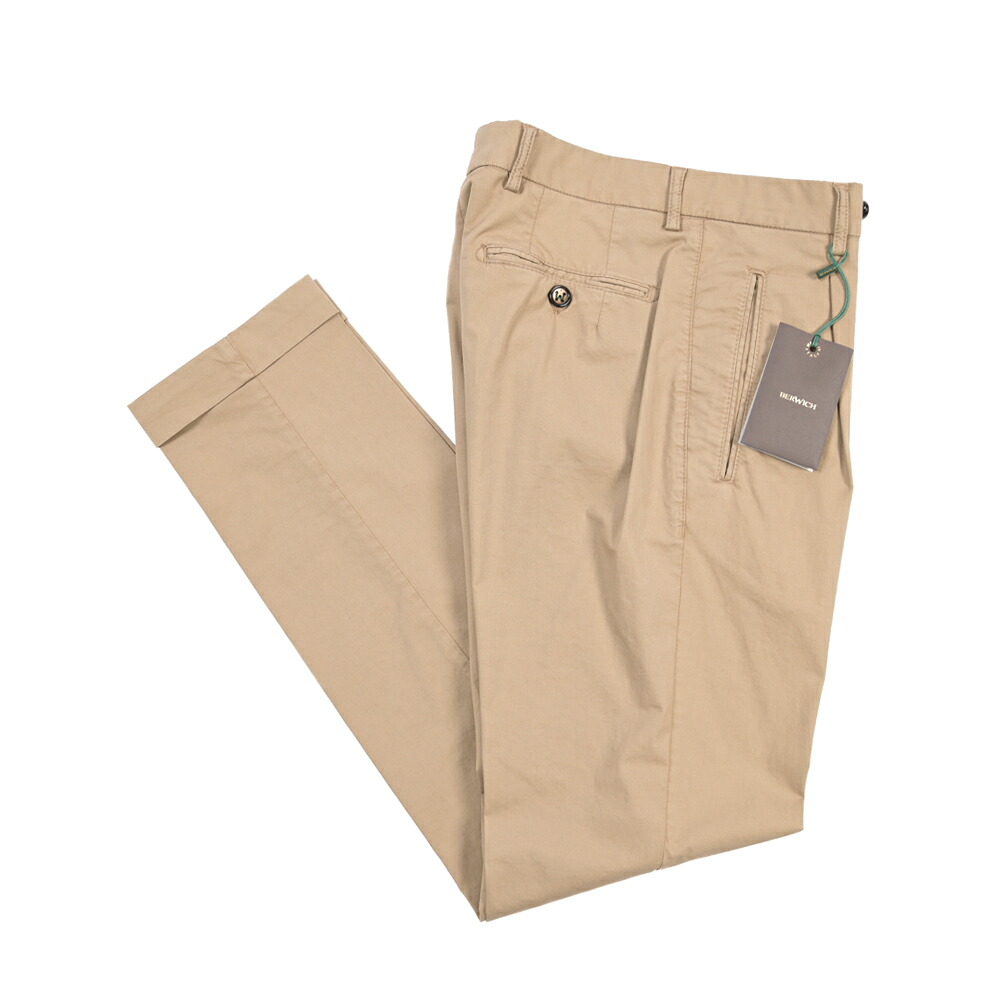 【SUMMER SALE】【半額以下】 ベルウィッチ BERWICH RETRO-GD 1P レトロ コットンスラックス ワンタック チノ パンツ 春夏 メンズ コットン ストレッチ ブラウン イタリア ブランド MADE IN ITALY |ガルダローバミラノ