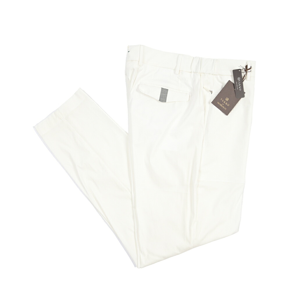【SUMMER SALE】【半額以下】 ベルウィッチ BERWICH VK RETRO FATECH レトロ コットンスラックス ノータック ベイカーパンツ 春夏 メンズ コットン ポリアミド ホワイト イタリア ブランド MADE IN ITALY |ガルダローバミラノ