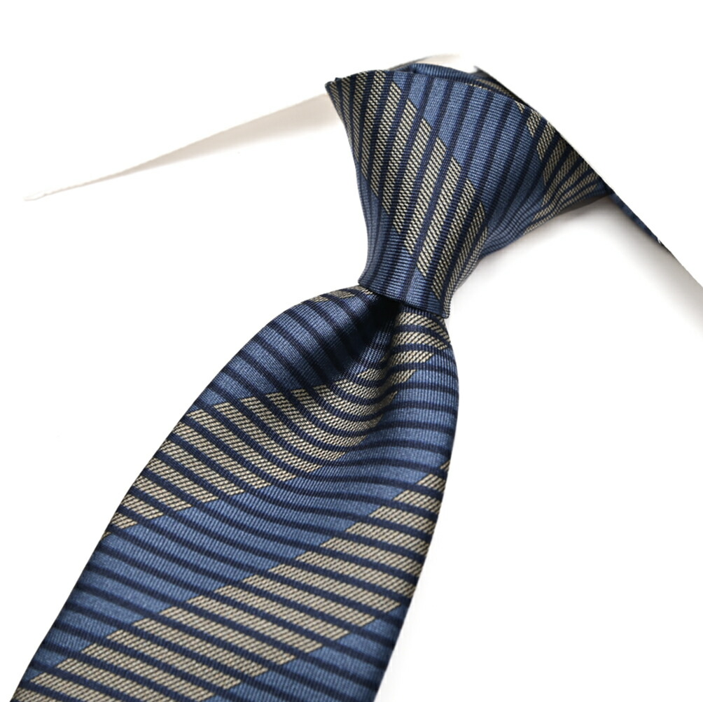 【SALE】【半額以下】【P20倍】 ジョルジオ アルマーニ GIORGIO ARMANI ネクタイ オールシーズン メンズ シルク 100% レジメンタル ブルー グレー イタリア ブランド MADE IN ITALY ビジネス ギフト プレゼント ラッピング無料 13,250円