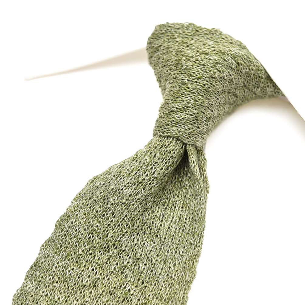 【SALE】【P20倍】 バルバ BARBA ネクタイ ニットタイ メンズ cucito a mano 手縫い仕立て リネン 100% グリーン イタリア ブランド MADE IN ITALY ビジネス ギフト プレゼント ラッピング無料