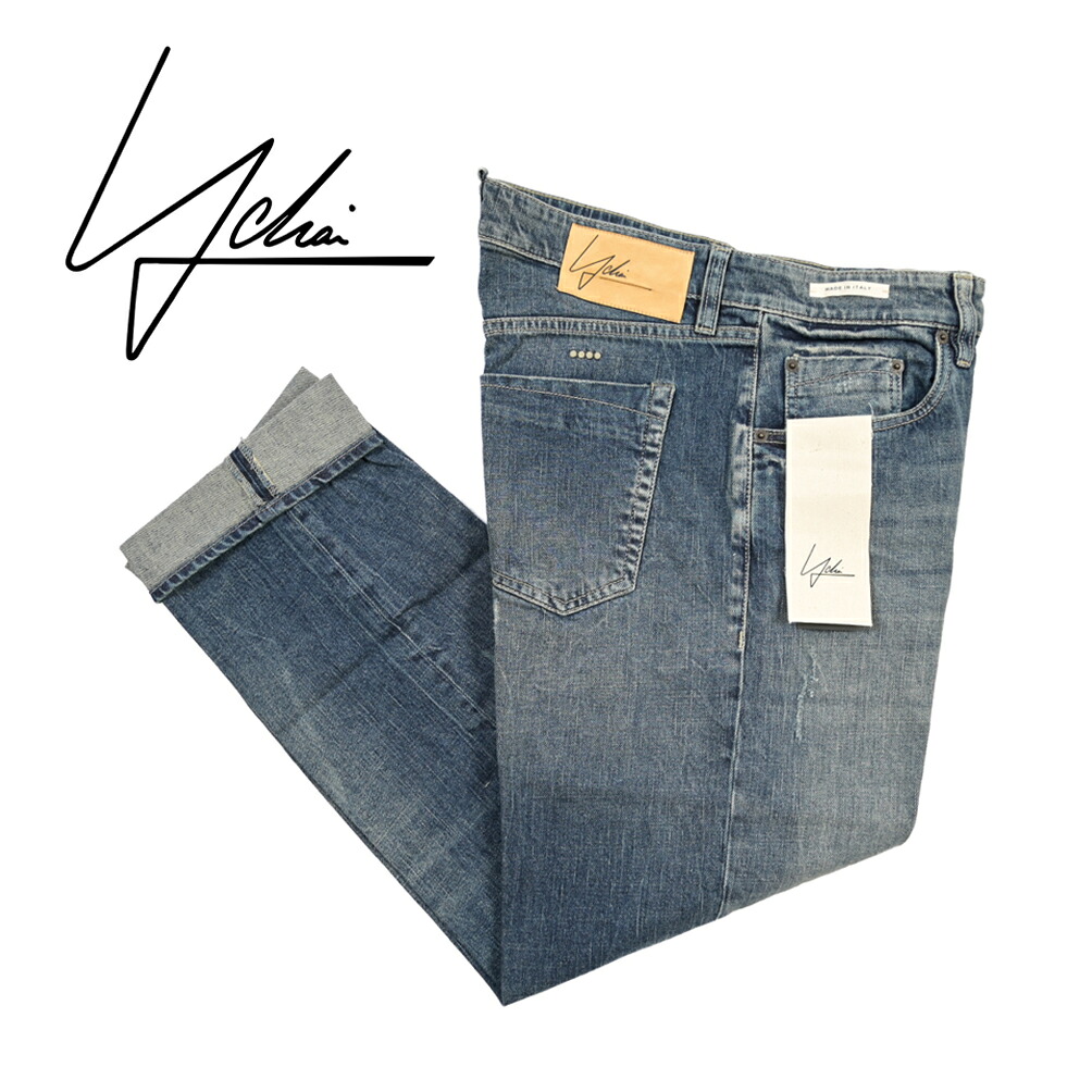 【SUMMER SALE】【30%OFF】 イカイ YCHAI ROBUSTO ロブスト デニムジーンズ 5ポケット パンツ メンズ TAPERED FIT テーパードフィット コットン ストレッチ ブルー イタリア ブランド MADE IN ITALY |ガルダローバミラノ