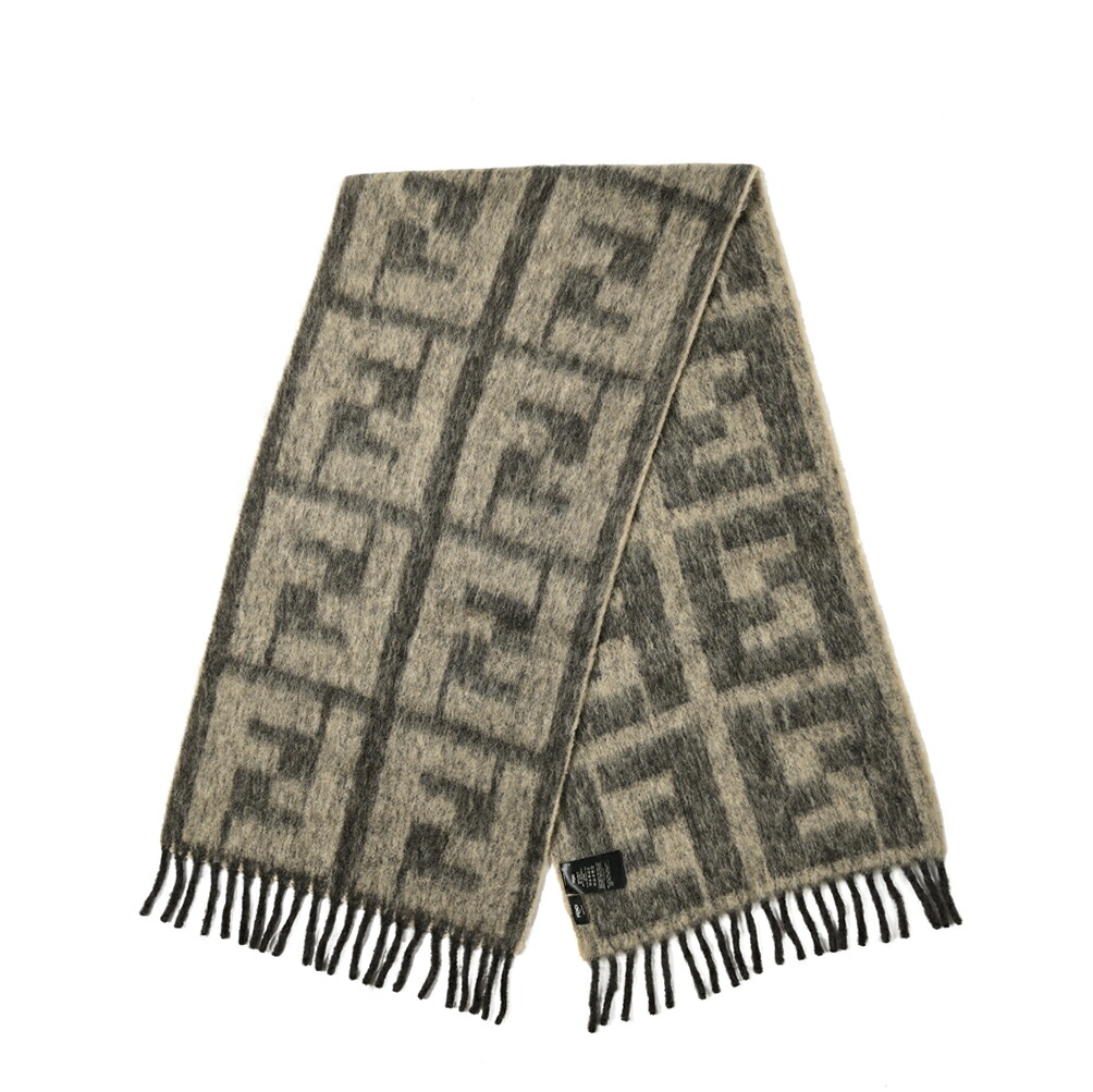 FENDI ロゴパターン マフラー ブラウン系 FENDI ロゴパターン マフラー ブラウン系 メンズ