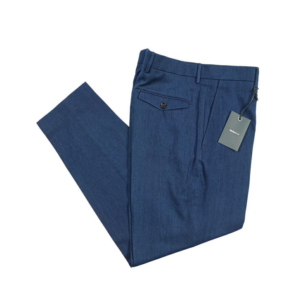 【SUMMER SALE】【半額以下】 ベルウィッチ BERWICH CHIAIA FF LONG キアイア コットンスラックス ノータック パンツ 春夏 メンズ コットン リヨセル ネイビー イタリア ブランド MADE IN ITALY |ガルダローバミラノ