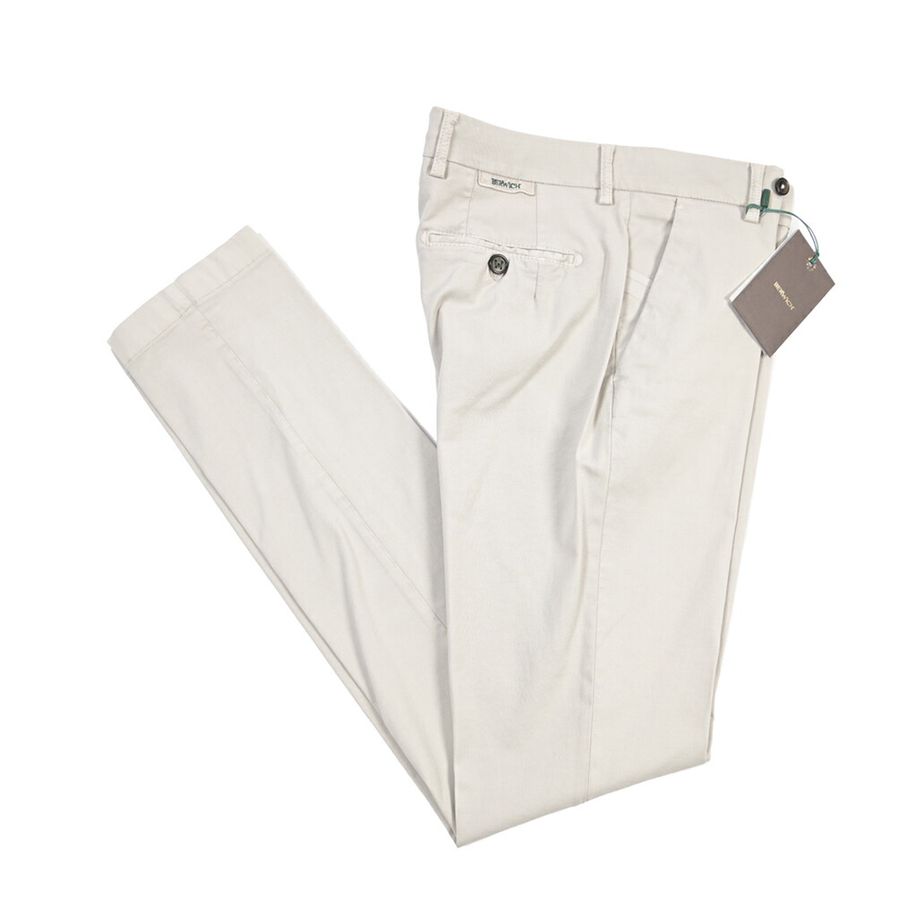 【SUMMER SALE】【半額以下】 ベルウィッチ BERWICH MORELLO-GD モレロ コットンスラックス ノータック チノ パンツ 春夏 メンズ コットン リヨセル ストレッチ ライトグレー イタリア ブランド MADE IN ITALY |ガルダローバミラノ