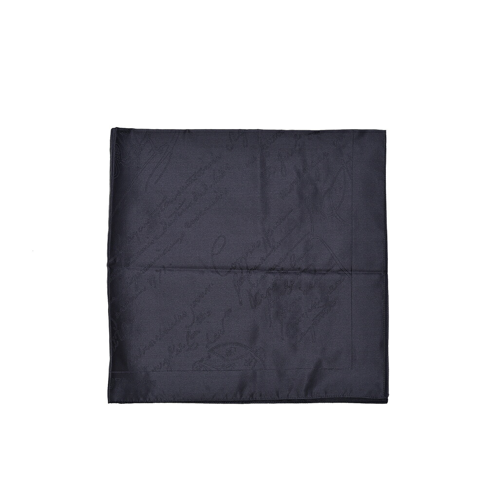 【SALE】【P20倍】 ベルルッティ BERLUTI スクリット ポケットチーフ メンズ マルベリーシルク 100% ネイビー フランス ブランド MADE IN ITALY フォーマル パーティー 結婚式 ギフト