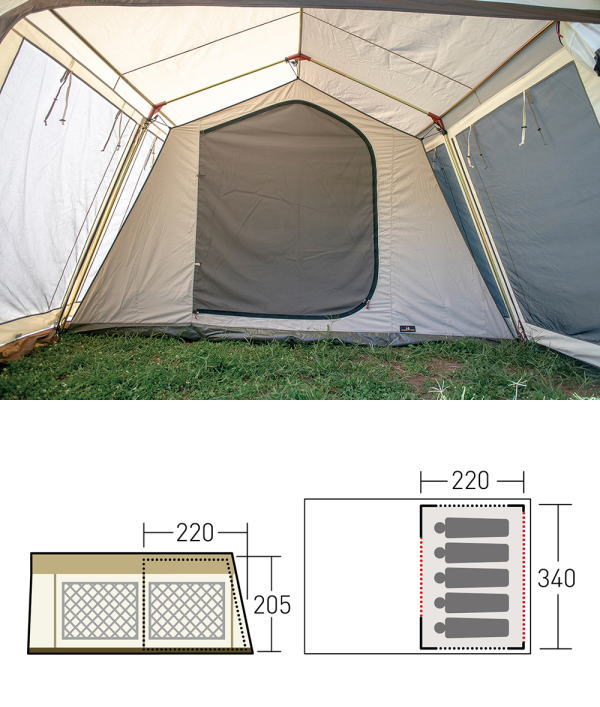 シートが CAMPAL JAPAN - オガワ ロッジシェルターＴＣ＆インナー５人
