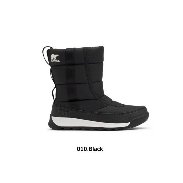 ソレル　NY3873　ユースウィットニー2パフィーミッドウォータープルーフ［010.Black］［19cm-24cm］［キッズ防寒ブーツ］ 2023秋冬