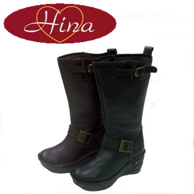 wedge sole engineer boots