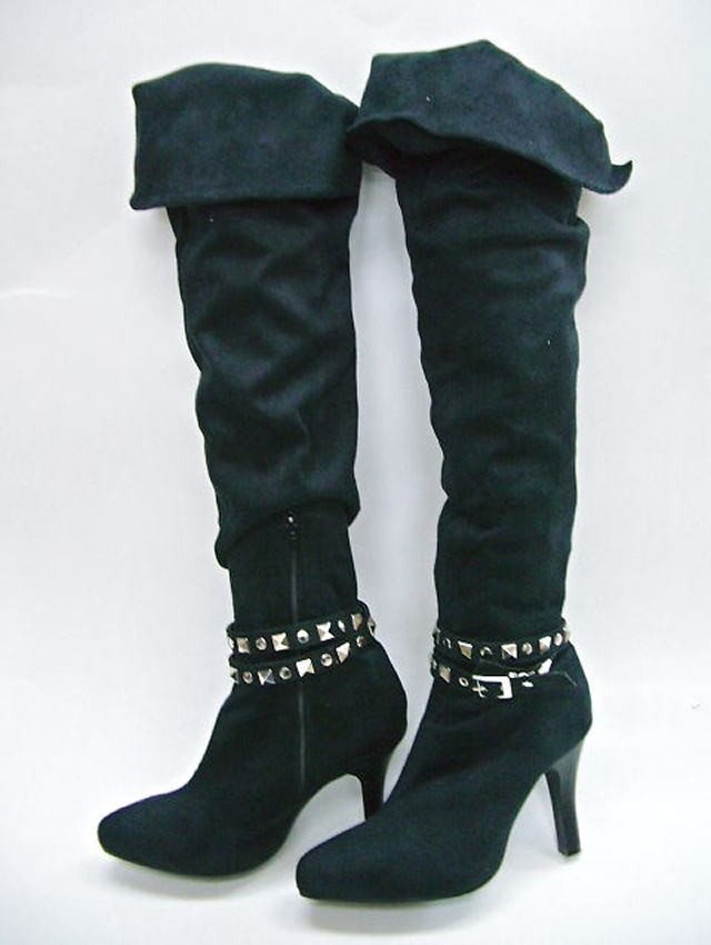 knee high belt boots