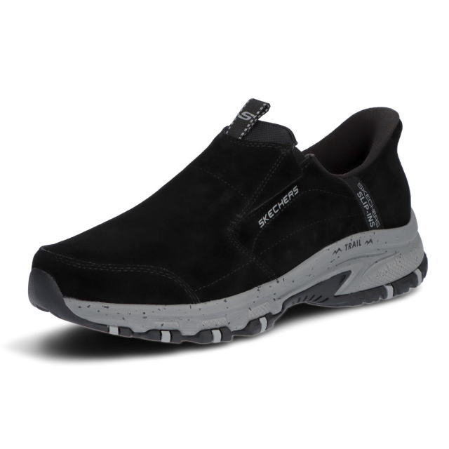SKECHERS Hands Free Slip-ins HILLCREST-CEDAR ROOT 237750 BLK\u003cBR\u003eスケッチャーズ  スリップインズ ヒルクレスト - シダールート メンズ  心地好い スリッポン スエードクロス スニーカー 黒いこと