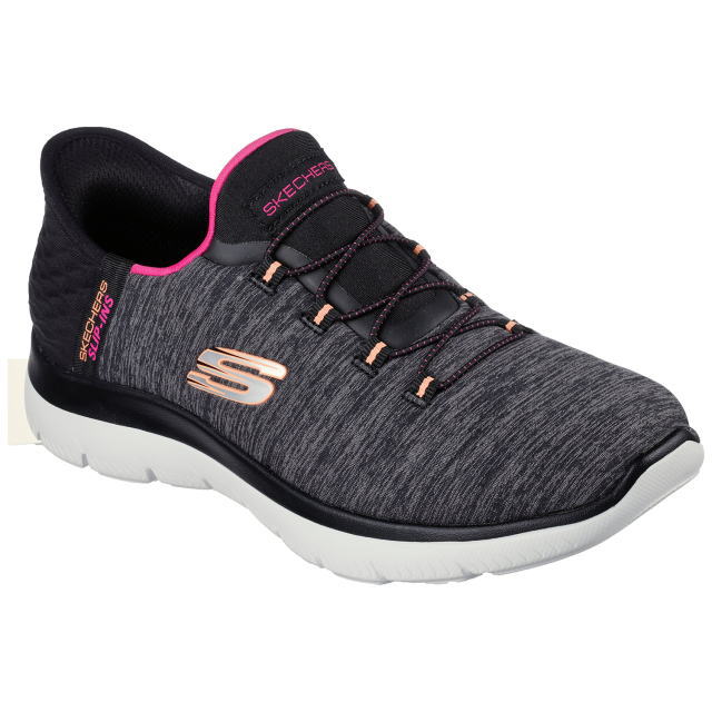 SKECHERS SUMMITS-DAZZLING HAZE 149937W BKMT\u003cBR\u003eスケッチャーズ  サミッツ - ダズリング ヘイズ  スリップインズ  スニーカー  黒いことマルチ