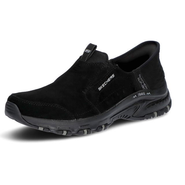 SKECHERS HILLCREST-SUNAPEE 180016 BBK スケッチャーズ ヒルクエスト - サンエーピー レディース スリップオン トレイル スニーカー ブラック