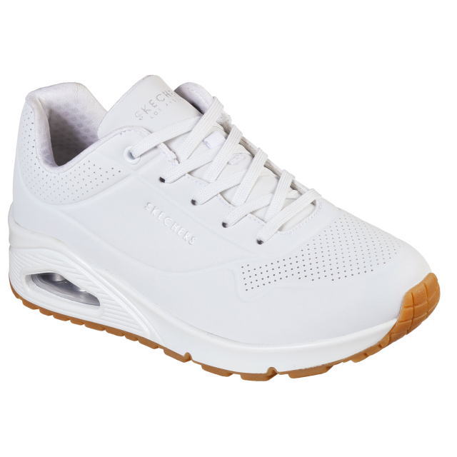 SKECHERS Uno-Stand On Air 7360 WHT スケッチャーズ　ウノ - スタンド オン エア　レディース 厚底ウエッジ スニーカー ホワイト
