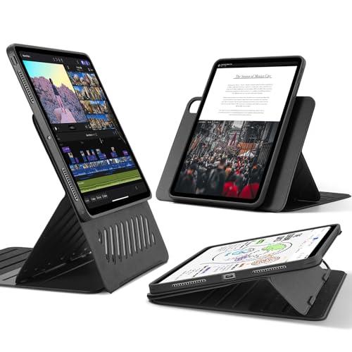 ESR iPad Pro 13インチ ケース（2024、第7世代）専用 取外し可能なマグネットカバー付き回転式ケース、縦向き/横向きスタンド、9段階の角度調節可能、Pencil Pro/USB-C完全対応、Shiftシリーズ、ブラック