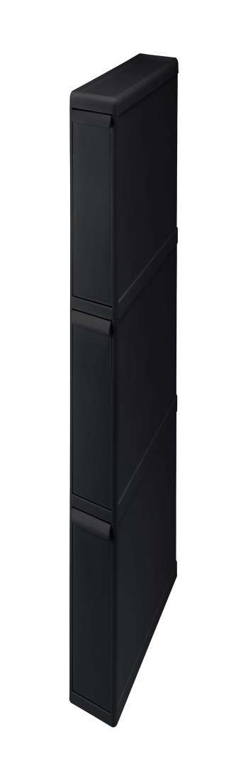ライクイット (like-it) フタ付きゴミ箱 分別引出し ステーション スーパースリム3段 約幅14cm×奥行き46.5×高さ79cm ブラック 27L 日本製 FBS-3 別売キャスター取り付け可能