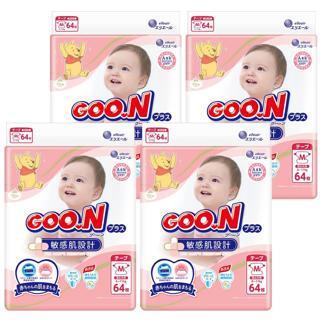 【磁気テープ M大きさ】グーンプラス 感じやすい肌心積もり (6~11ｋｇ) 256枚(64枚×4) [入れもの売りわたす]  ≪ウォルトディズニーひな型≫