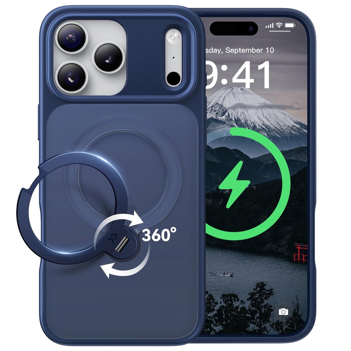 【2026最高傑作&定点360度回転】CASEKOO iPhone 17 Pro Max 用 ケース MagSafe対応 米軍MIL規格 360°全方向耐衝撃 【横縦両立・角度自由調整】最大25W急速充電対応 指紋防止/マット仕上げ/黄変防止/半透明 ラップホール付き ワイヤレス充電対応 いphone17promax 用ケース 6.